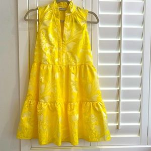 Amanda Uprichard, Saffron dress, Portofino brocade.